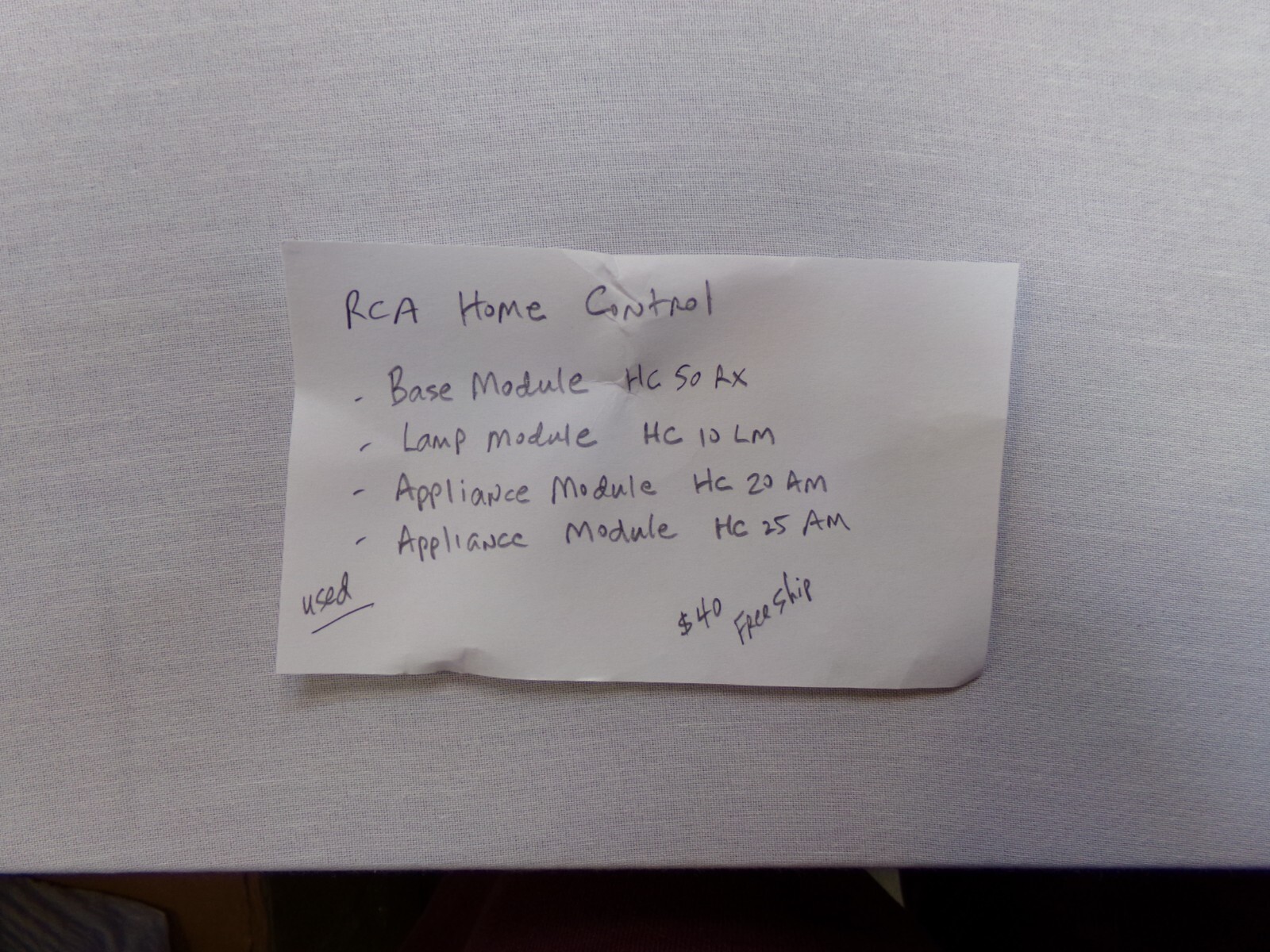 RCA Home Control - (My Note)R9