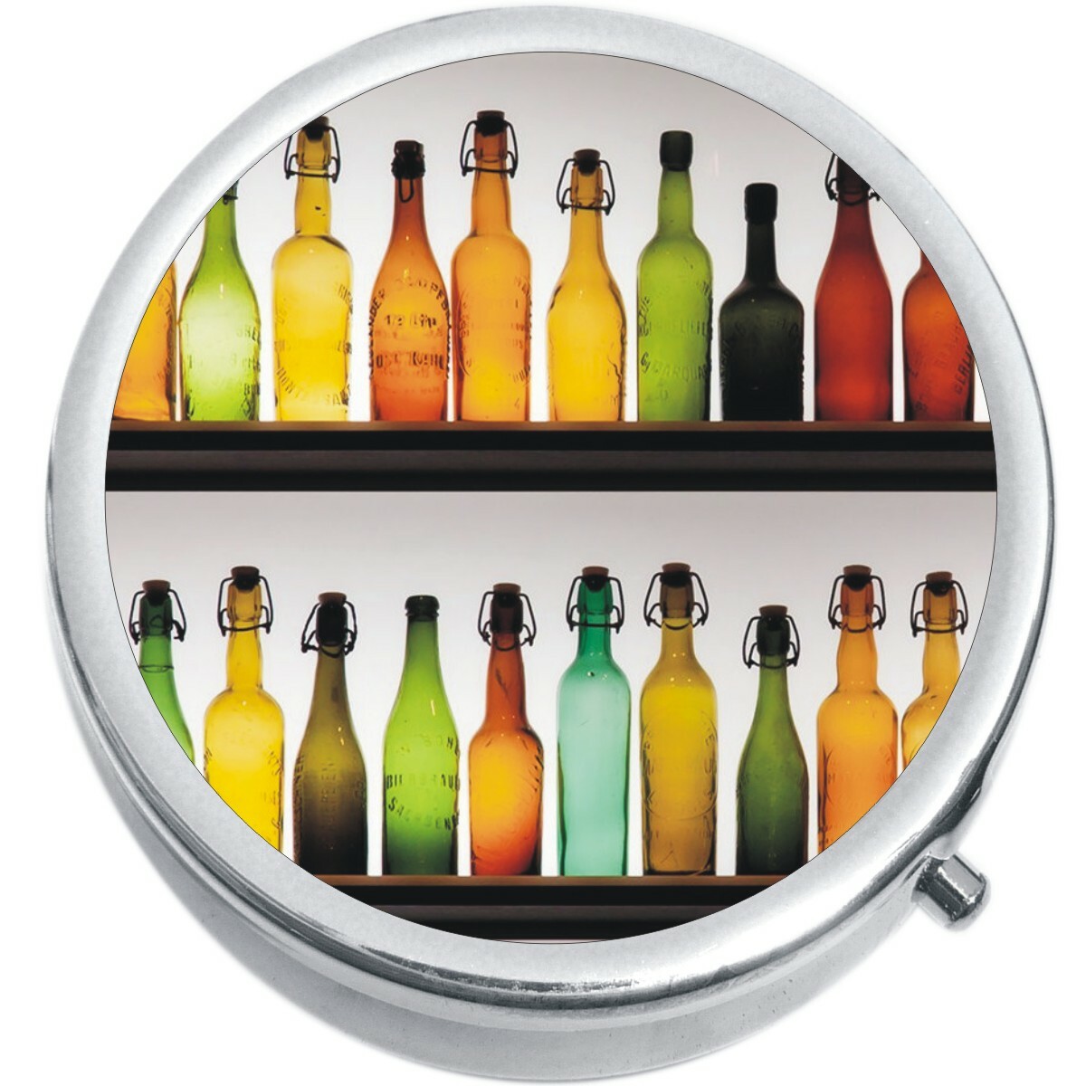 Colorful Bottles Medicine Vitamin Compact Pill Box