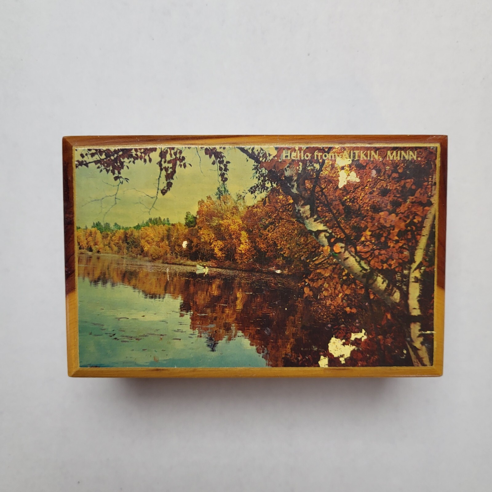 Aitkin Minnesota Wooden Box Lake Knick Knack Photograph