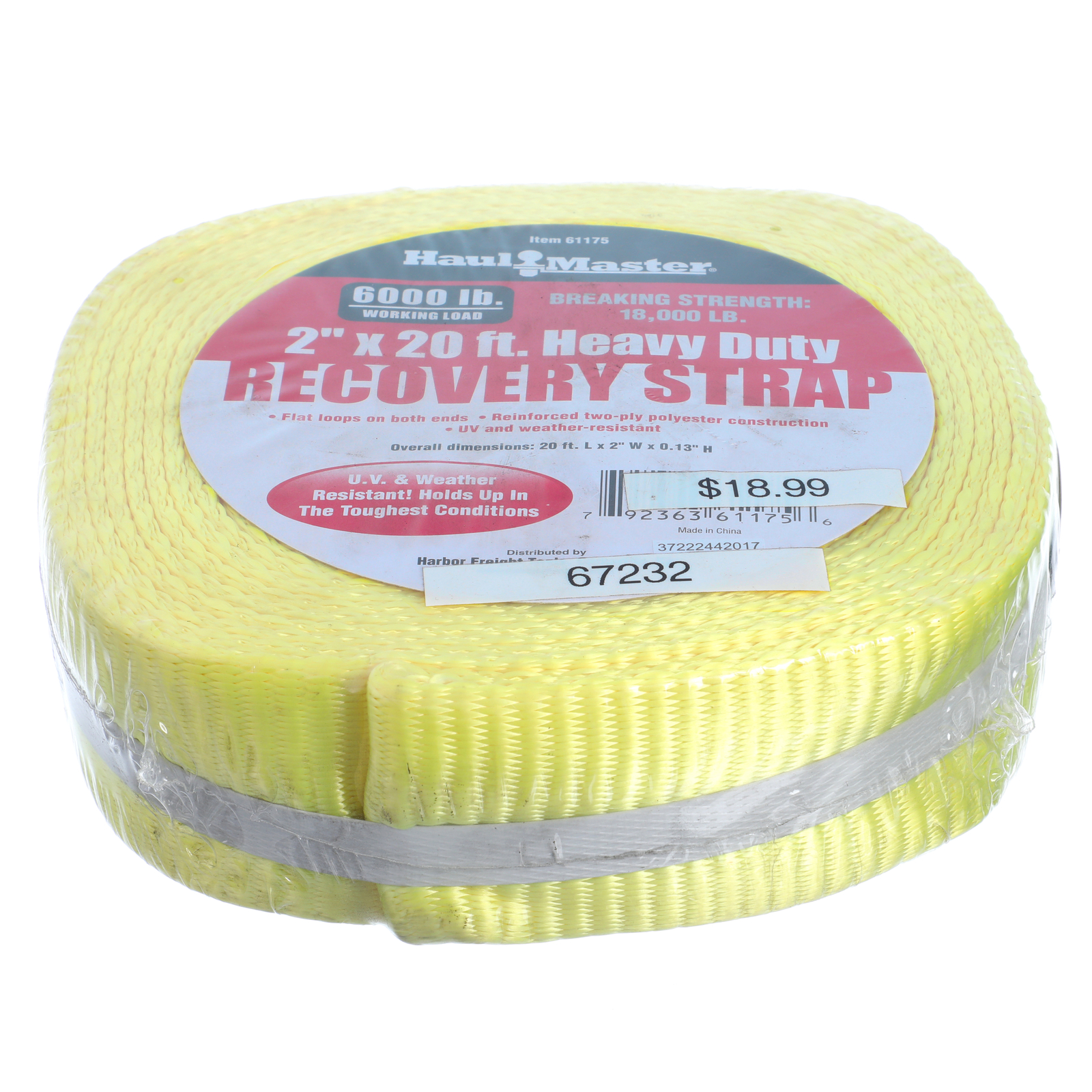 Haul-Master 2" x 20' Heavy Duty Recovery Strap 67232