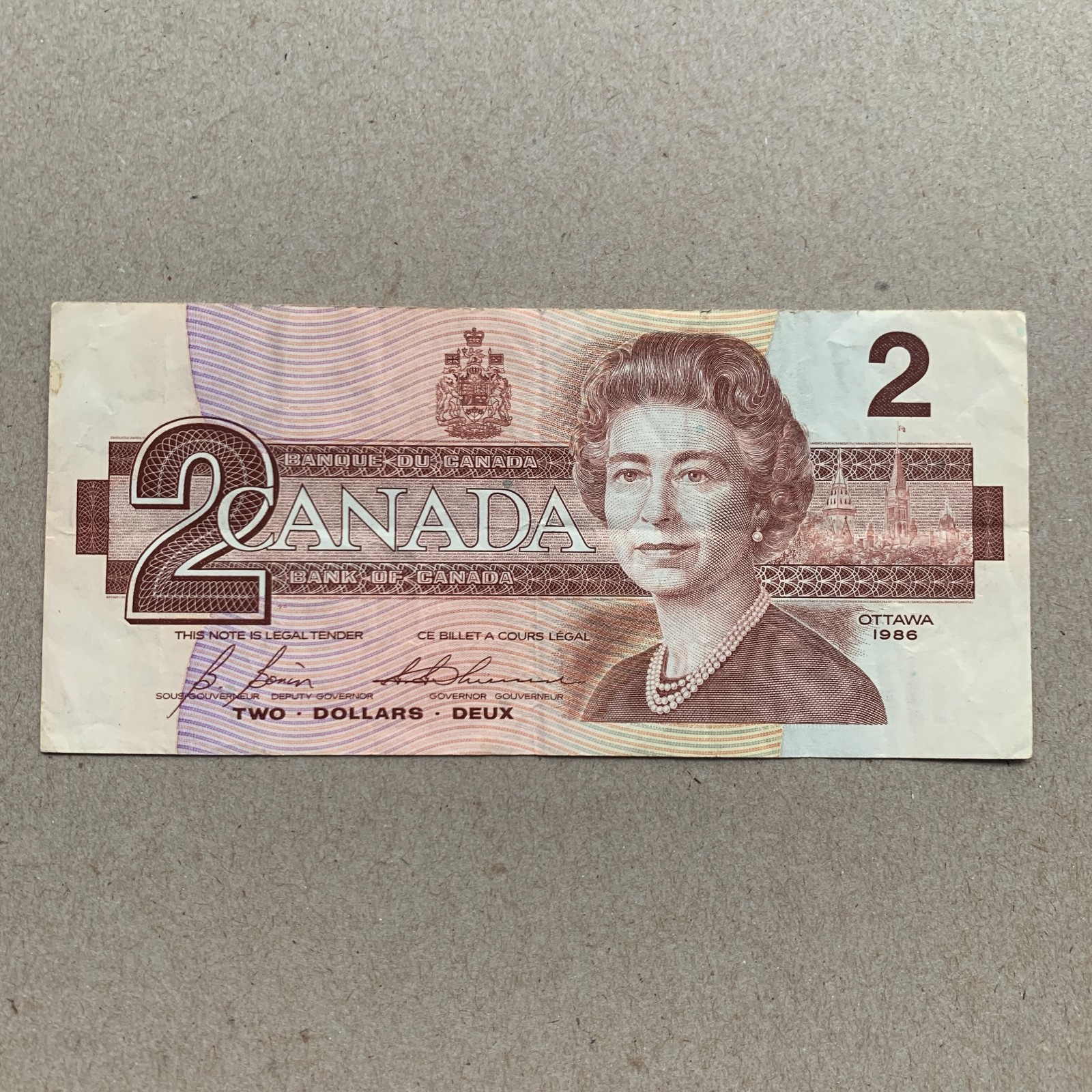 🇨🇦 1986 Canada $2 Dollar Bill Banknote Canadian 2 Dollar Currency Paper Money