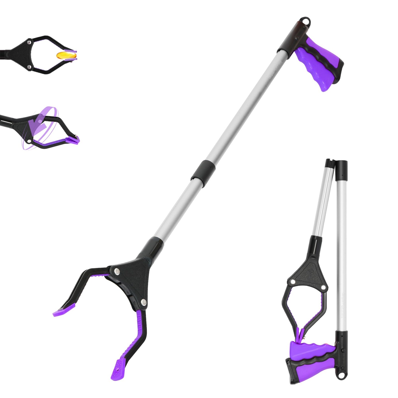 32 inch GrabRunner Folding Reacher Grabber Tool 32 Inch (Pack of 1), Purple