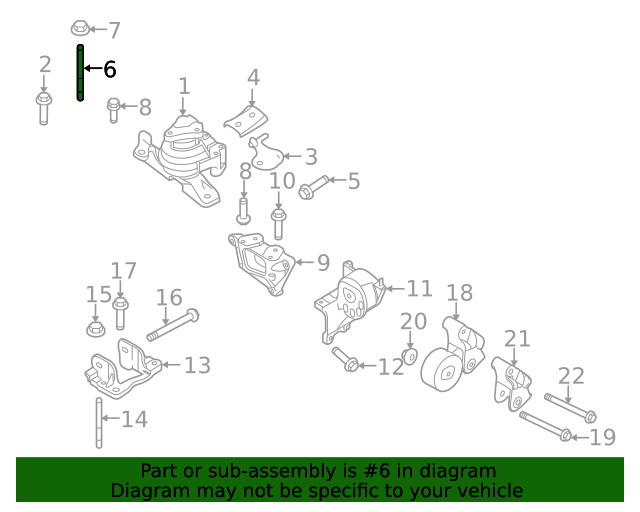 Genuine Ford Engine Mount Stud W716062-S439