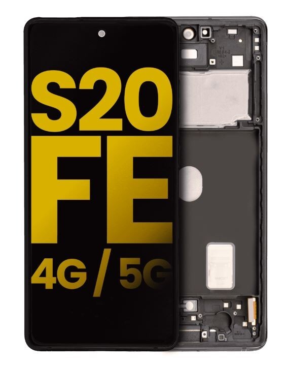 Original Oled Display For Samsung Galaxy S20 FE +Frame (Navy) Fingerprint Sensor