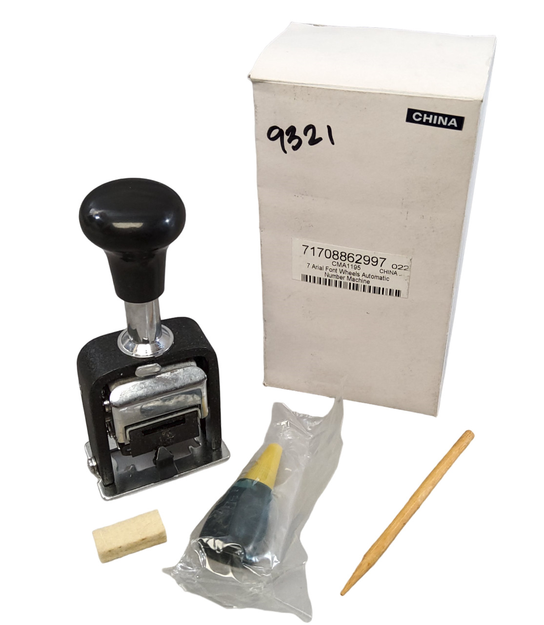 7 Digit Arial Font Automatic Advance Number Stamper Machine Brand New CMA1195