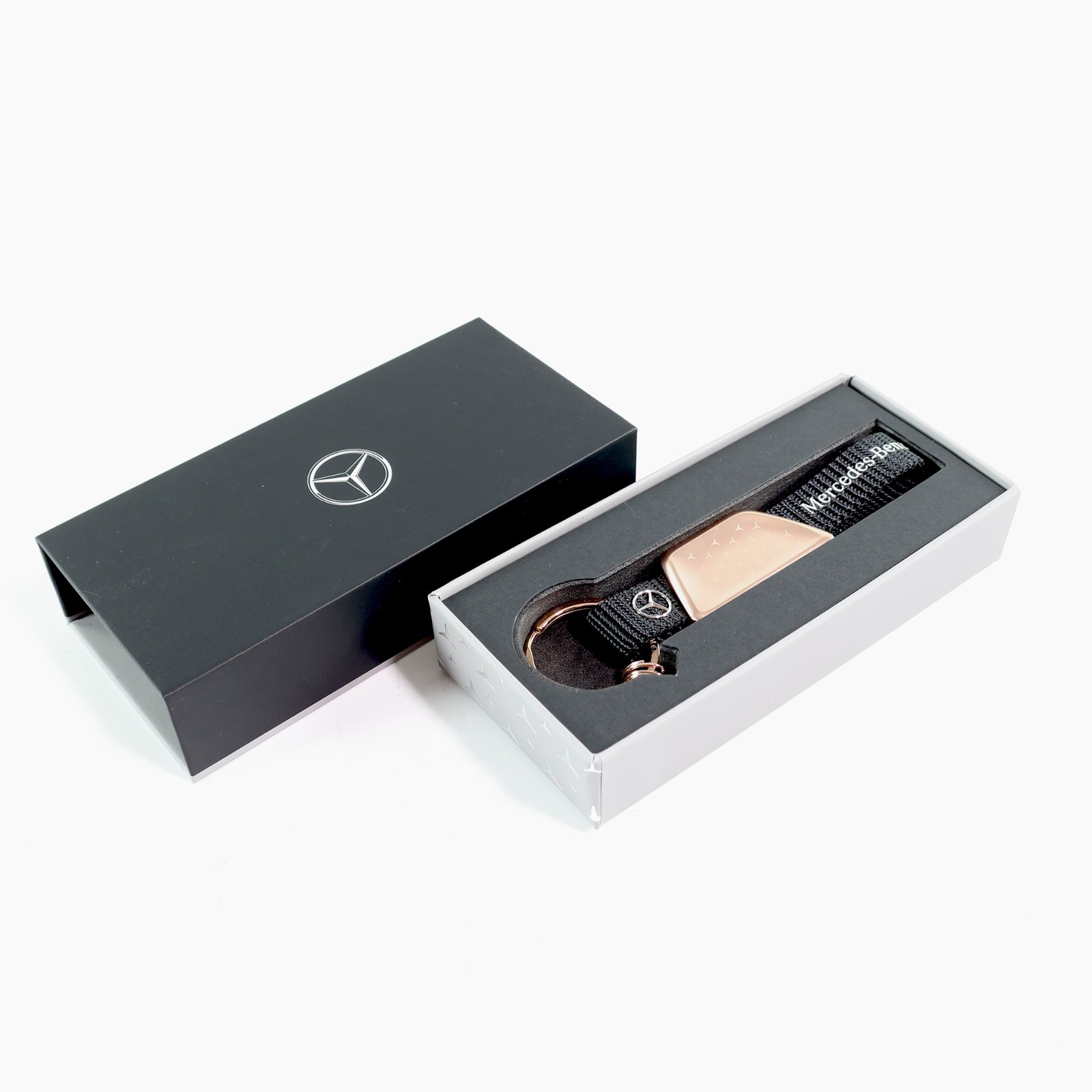 Mercedes-Benz Genuine Stainless Steel Rose-Gold Key Ring Key Fob B66959724 NEW