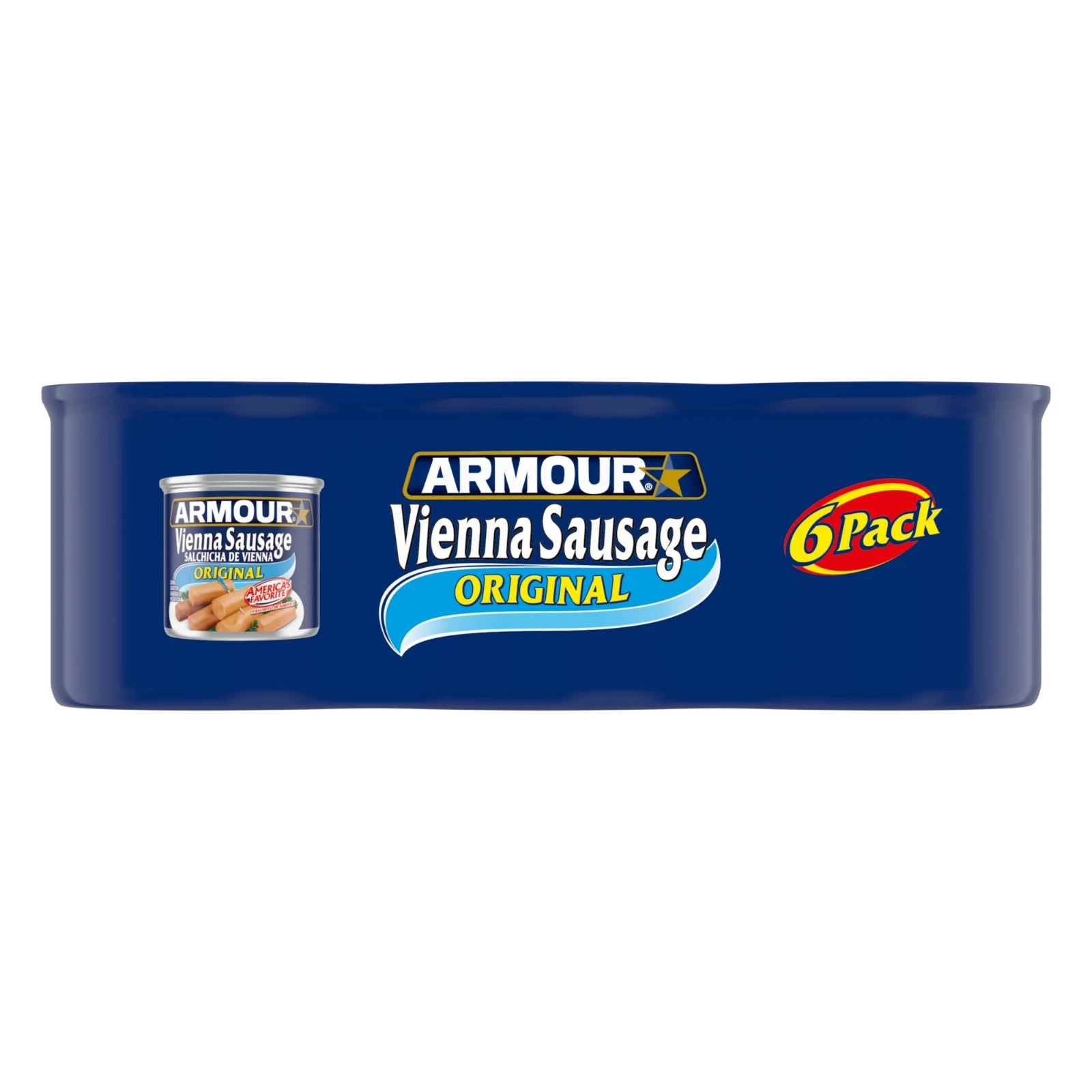Armour Star Vienna Sausage, 6 pack, 7g Protein Per Serving, 4.6 oz Can