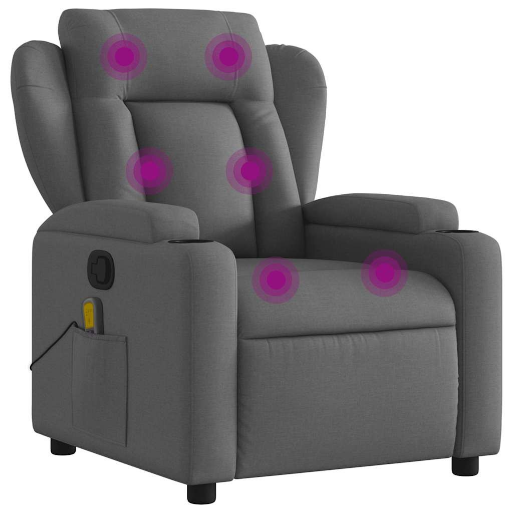 Massage Recliner Chair Dark grey vidaXL