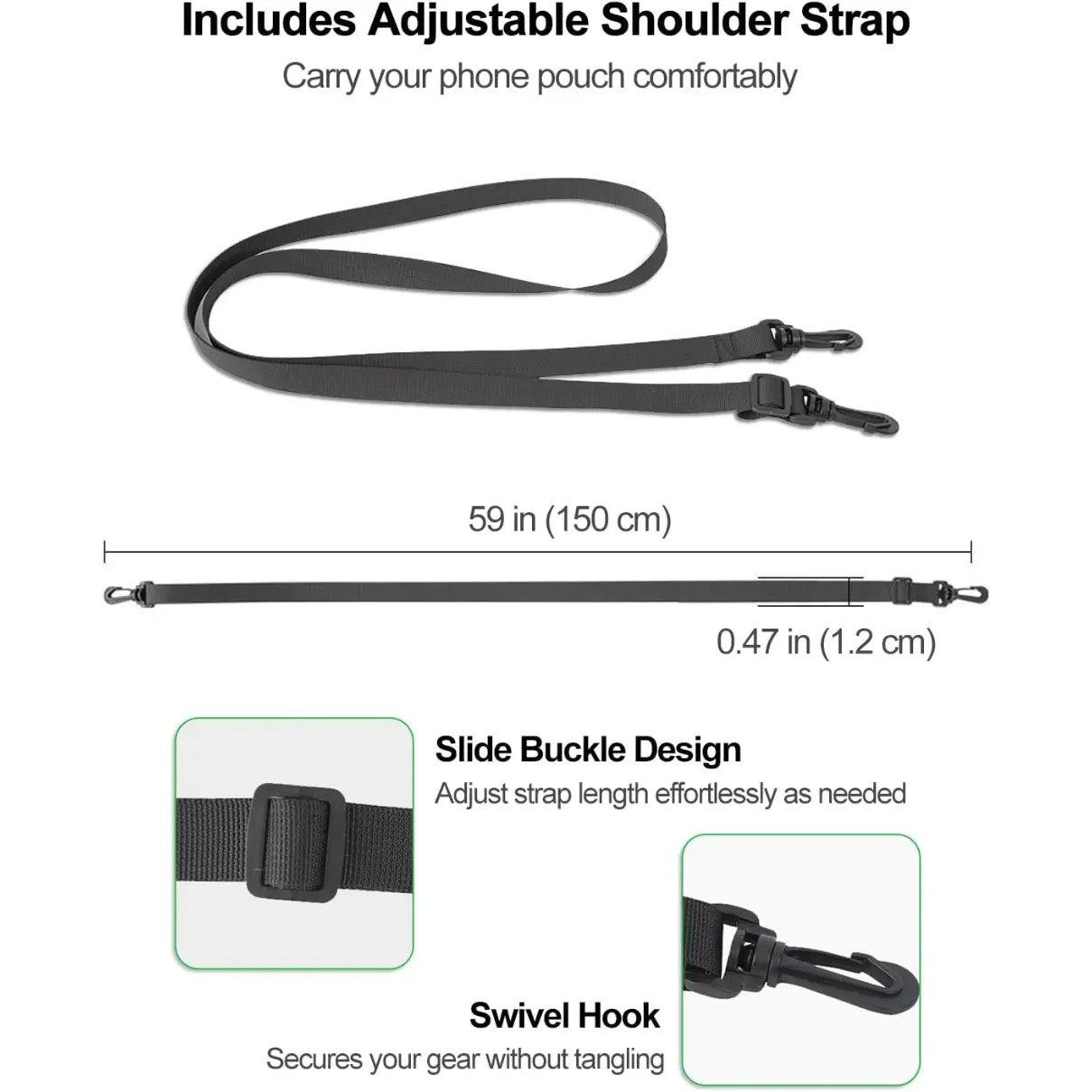 Backpack Shoulder Strap Pouch - Smartphone Strap Pack,Waterproof Backpack Strap