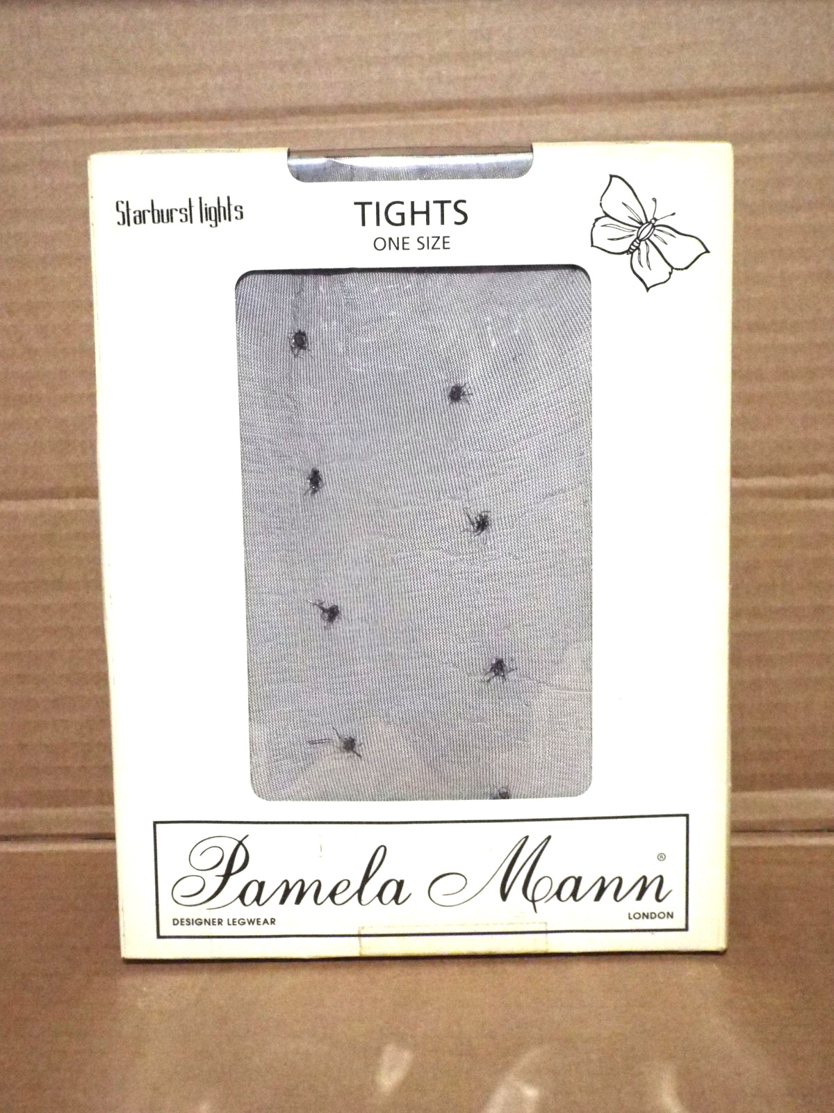 Pamela Mann Starburst Pattern Tights - One Size - Black - New