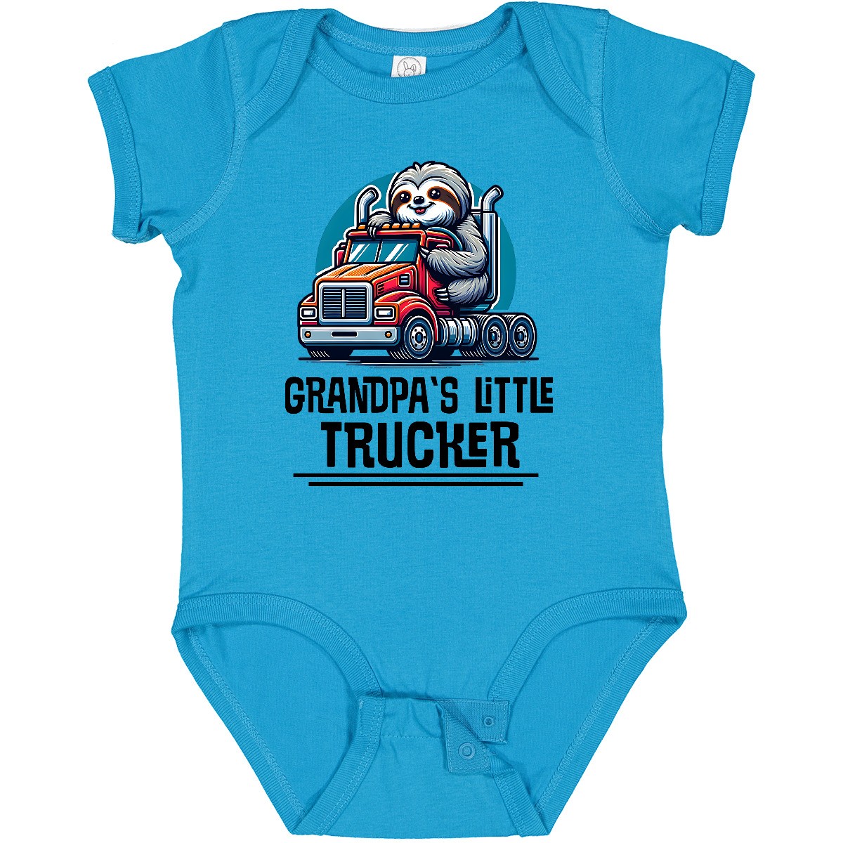 Inktastic Trucking Grandpa Little Trucker Baby Bodysuit Semi Truck Boys Boy