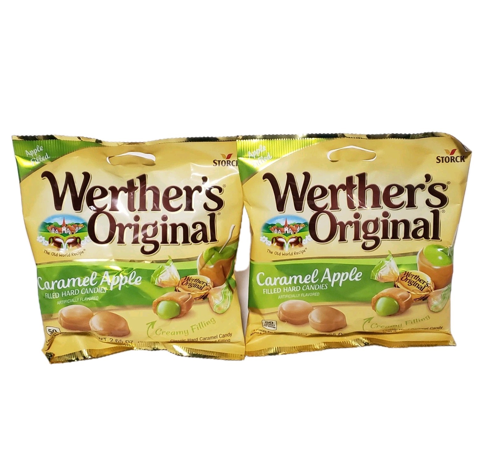 2 Bags Werther's Original Caramel Apple Hard Candies 2.65 Oz each Creamy Filling