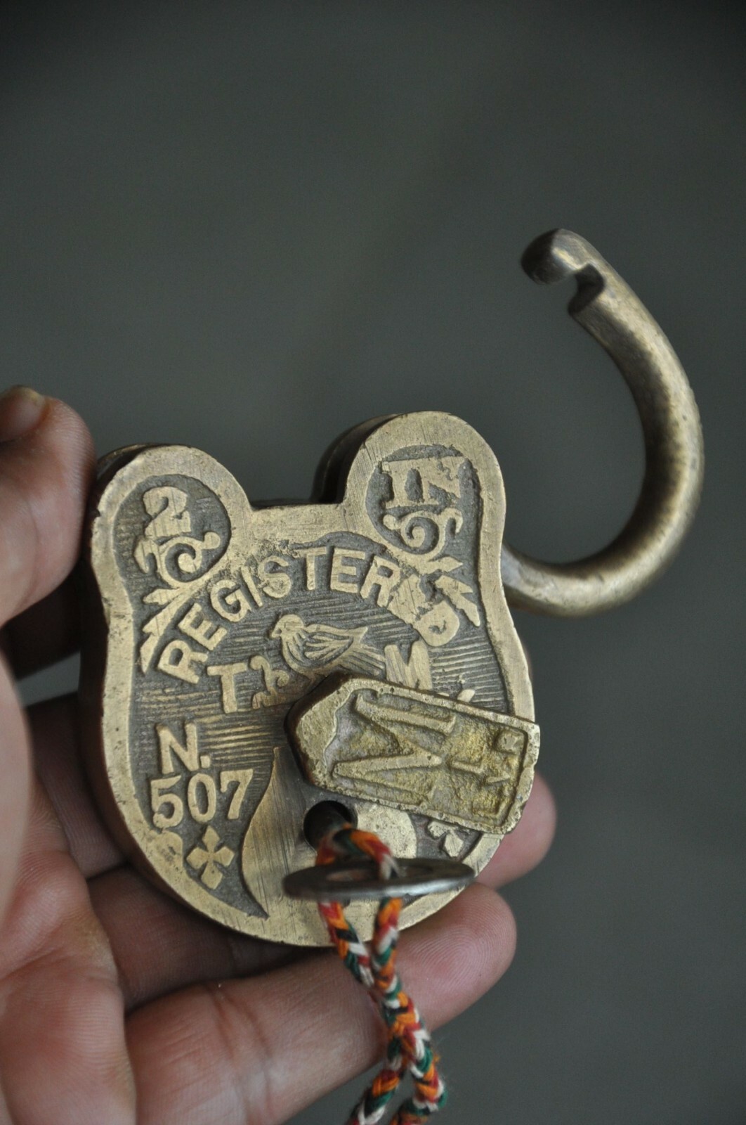 2 Pc Vintage Brass Bird & Lines Engraved Handcrafted Solid Padlocks
