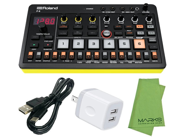 Roland AIRA Compact P-6 Creative Sampler with Universal AC Adapter Set New JAPAN