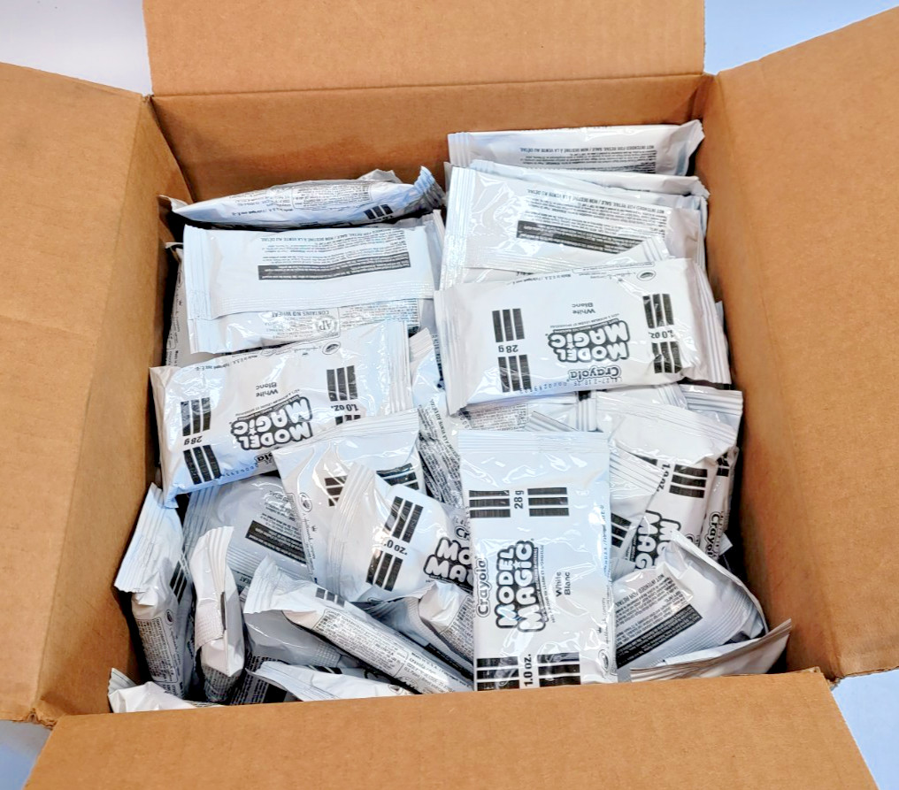 Crayola Model Magic White Modeling Clay 75 Pouches Bulk Box 1 oz Each