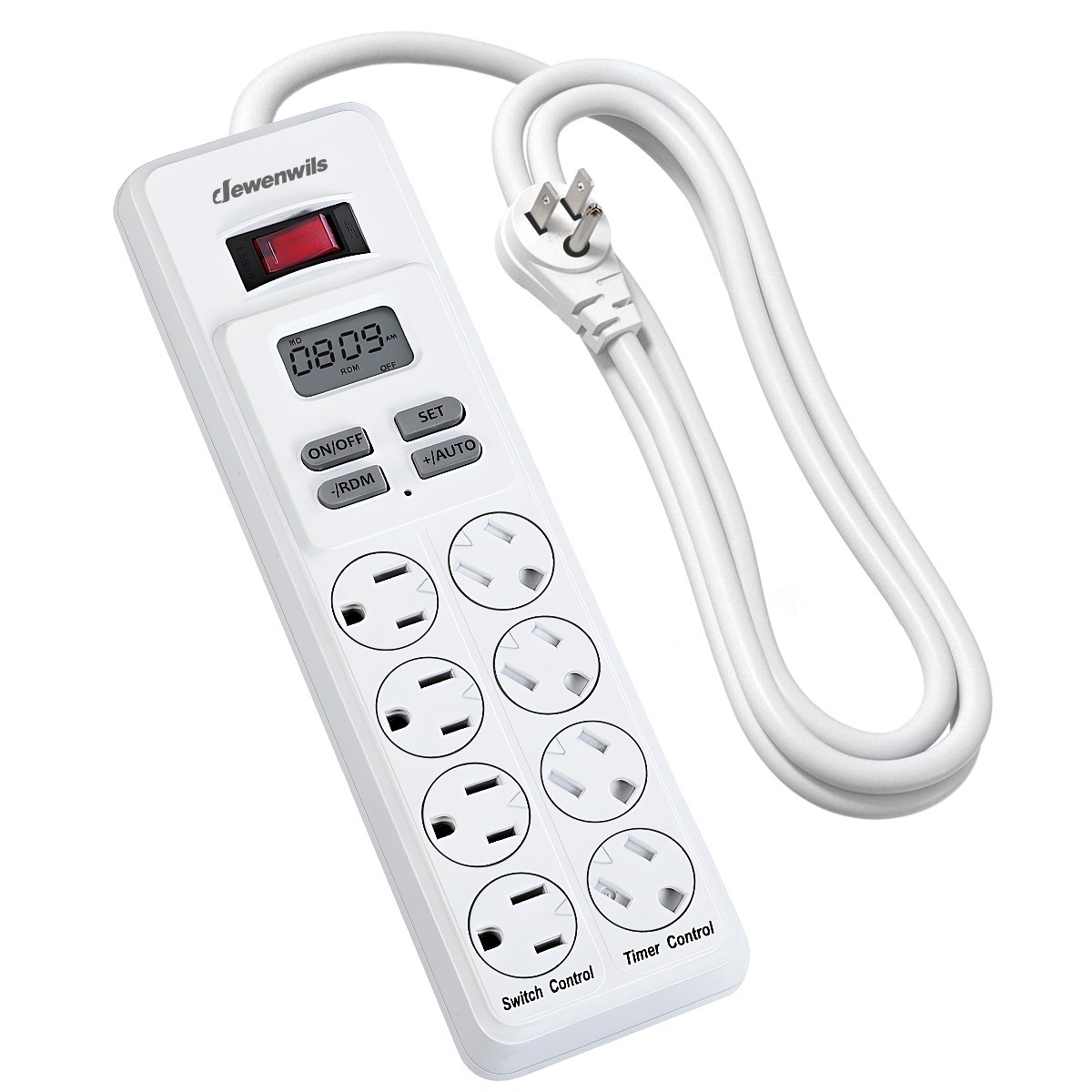 DEWENWILS Digital Timer Power Strip for Reptiles, 4 Timed & 4 Always On Outlets