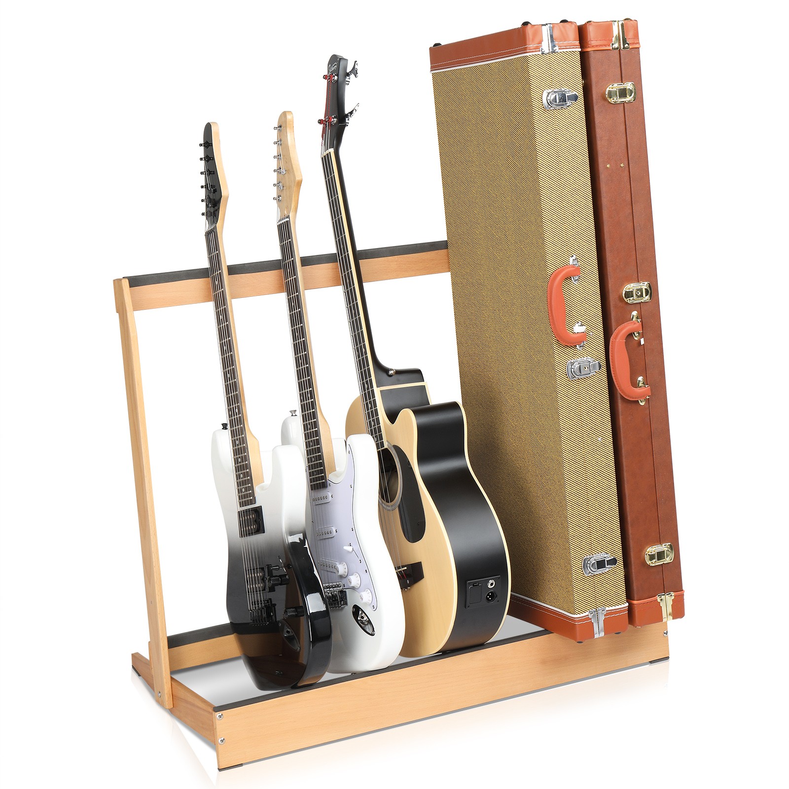 Ktaxon Folding Hardwood Guitar Case Stand for Electric Guitar, Bass,for Home