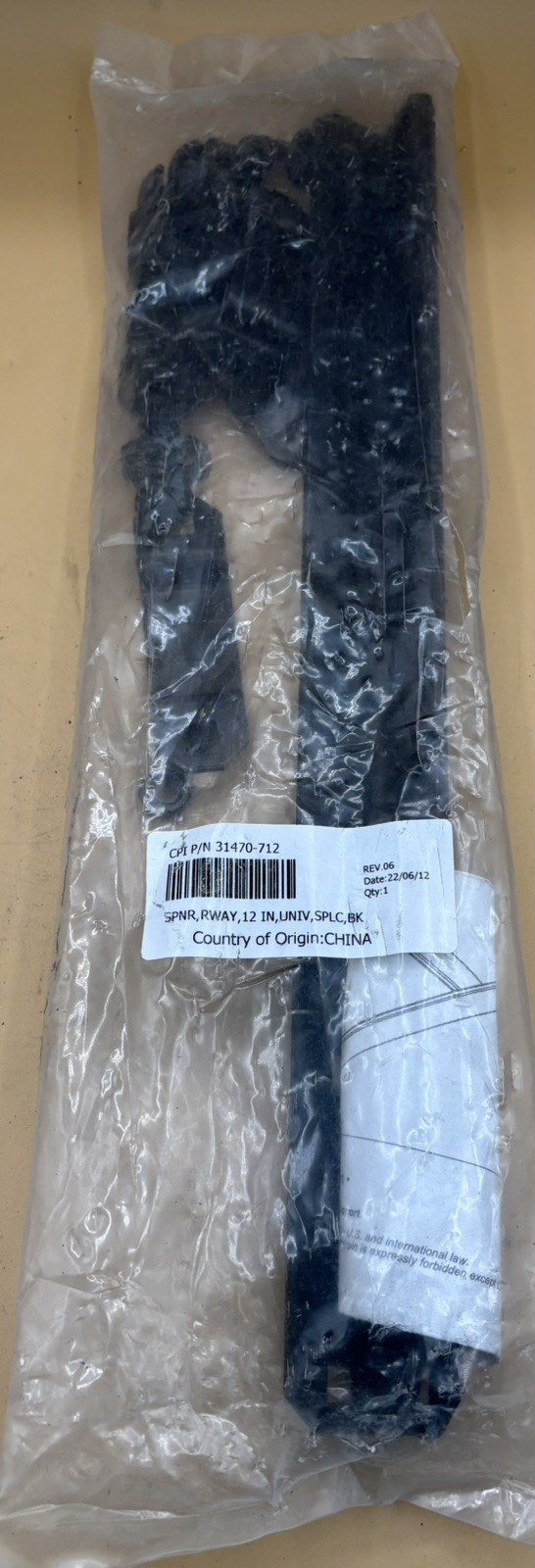 Chatsworth CPI 31470-712 Cable Runway Standoff Support Kit 12" Black