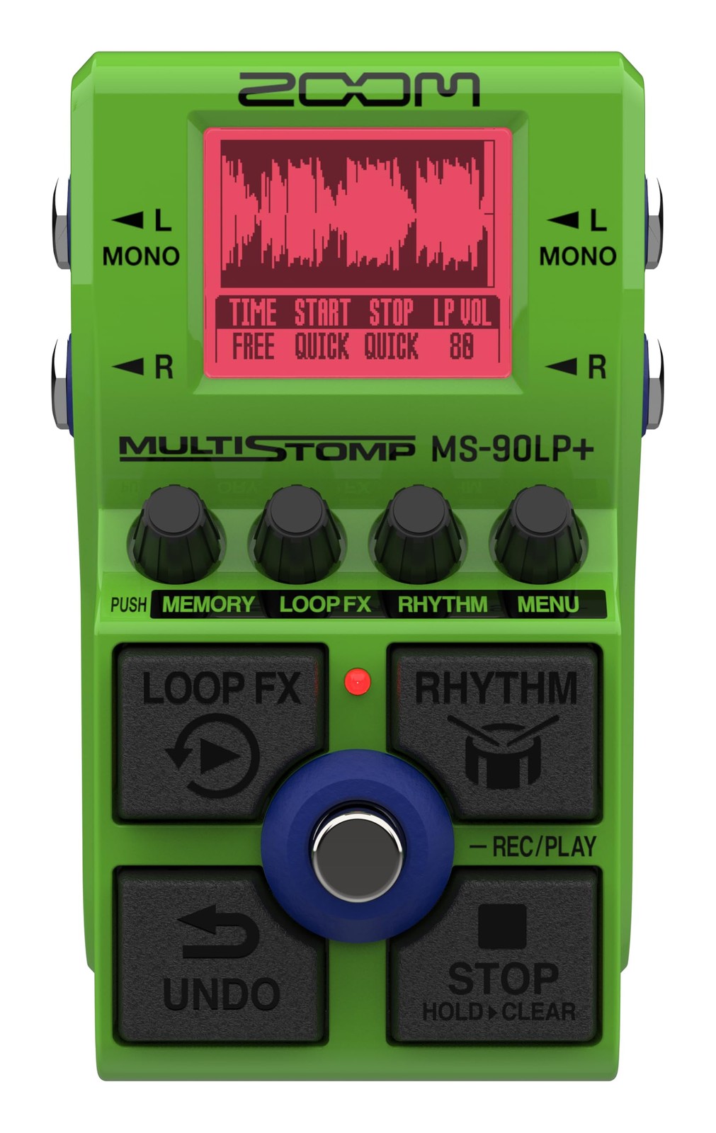 Zoom MS-90LP+ MultiStomp Looper Pedal with 90-Minute Loops, 13-Hour Green