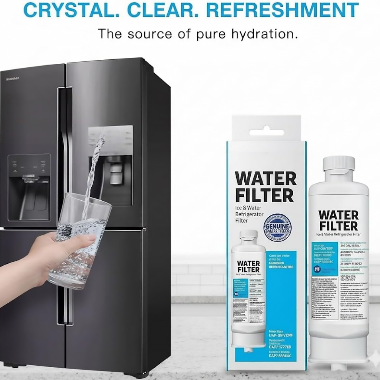 2 Pack DA97-17376B Refrigerator Filter For Samsung Water Purification System