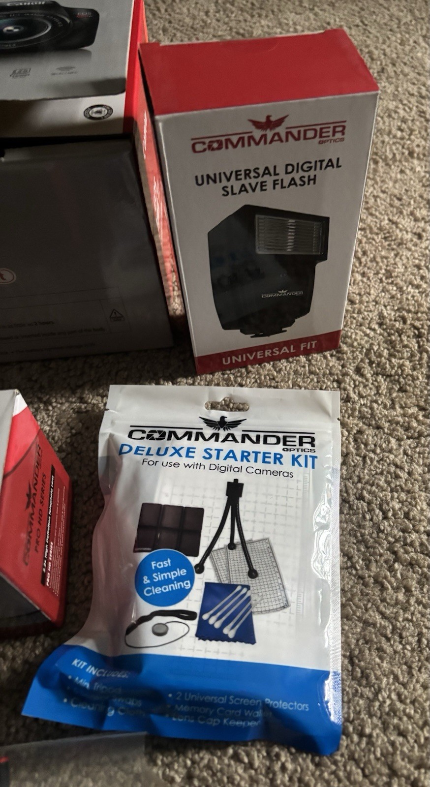 Canon EOS Rebel T7 Accessories Lot Empty Box Strap Manual Flash Remote NO CAMERA