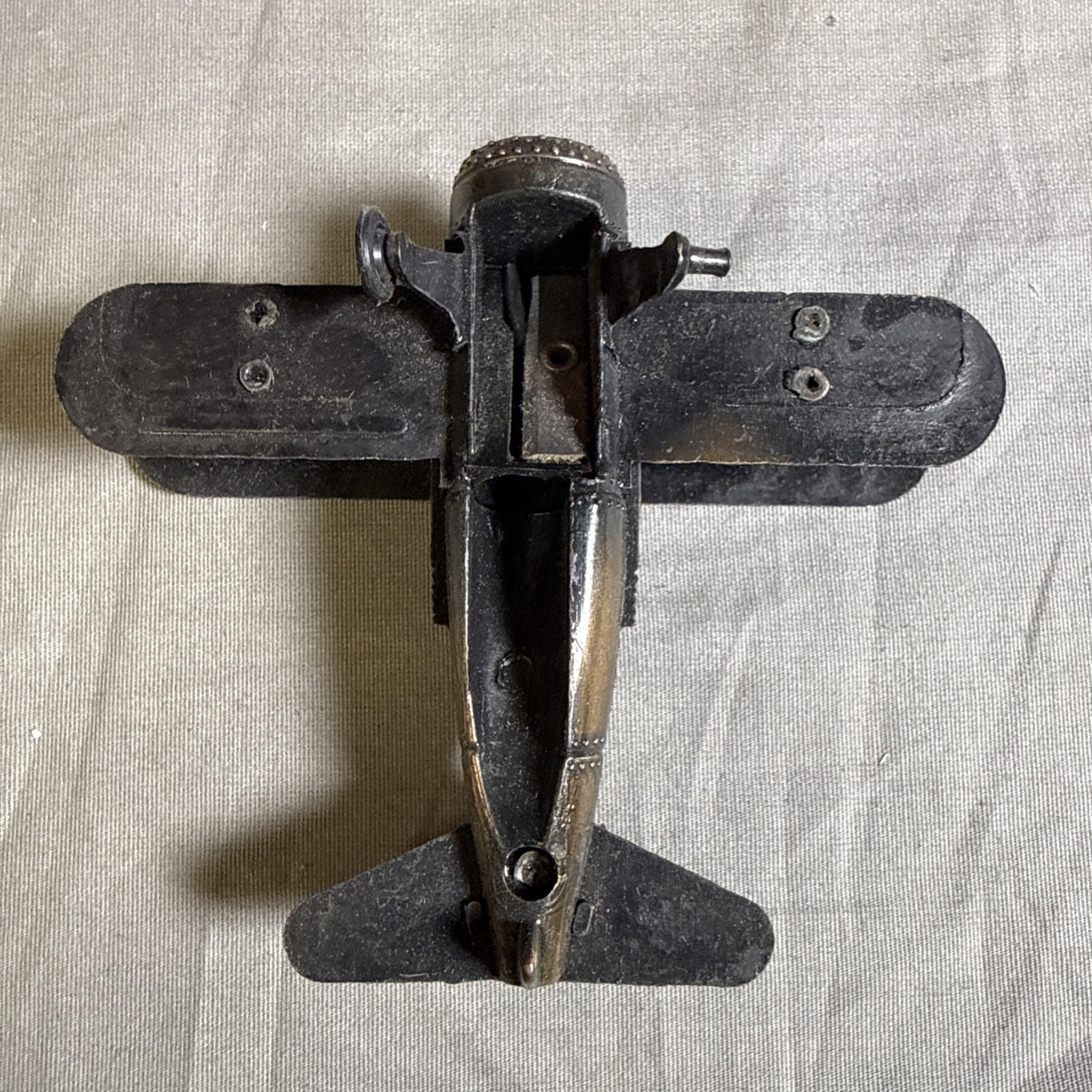 Vintage Metal Airplane Pencil Sharpener 3” Damaged