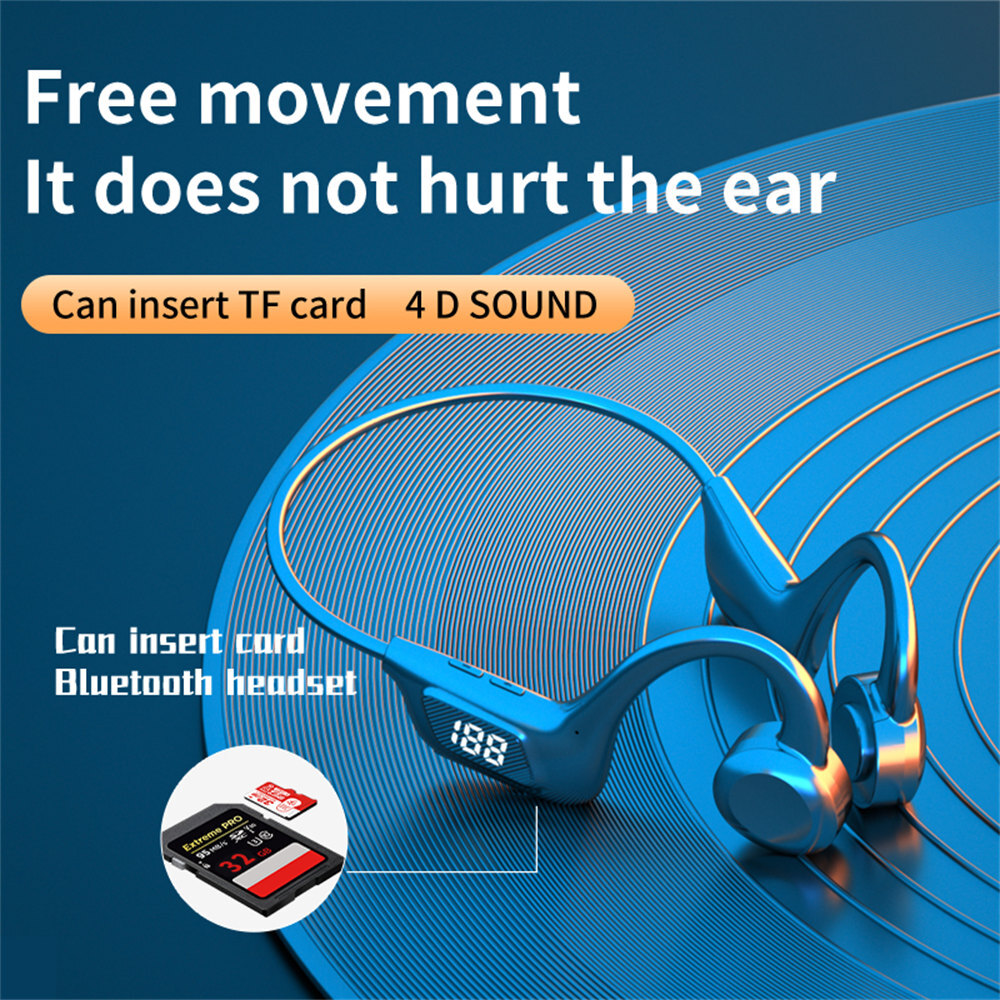 Sport Headset Wireless Bluetooth 5.3 Earbuds Ear Bone Conduction Headphones
