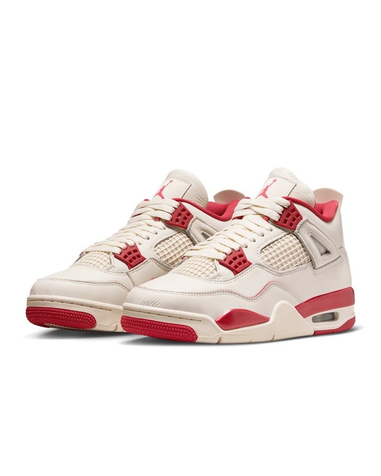 NK AJ4 Retro Valentines Pale Ivory Sierra Red HV0823-108 Men Shoes