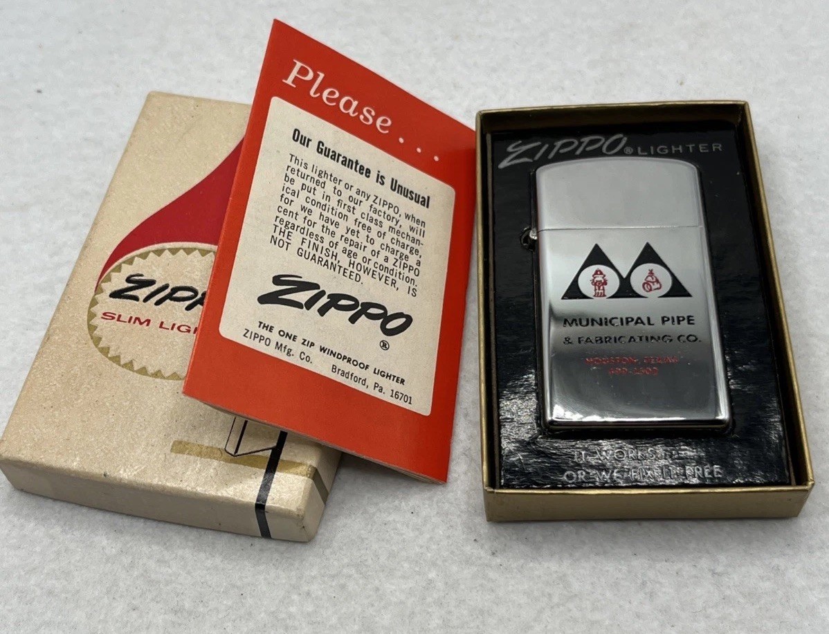 Vintage 1974 Houston Municipal Pipe And Fabricating Company Zippo Lighter New