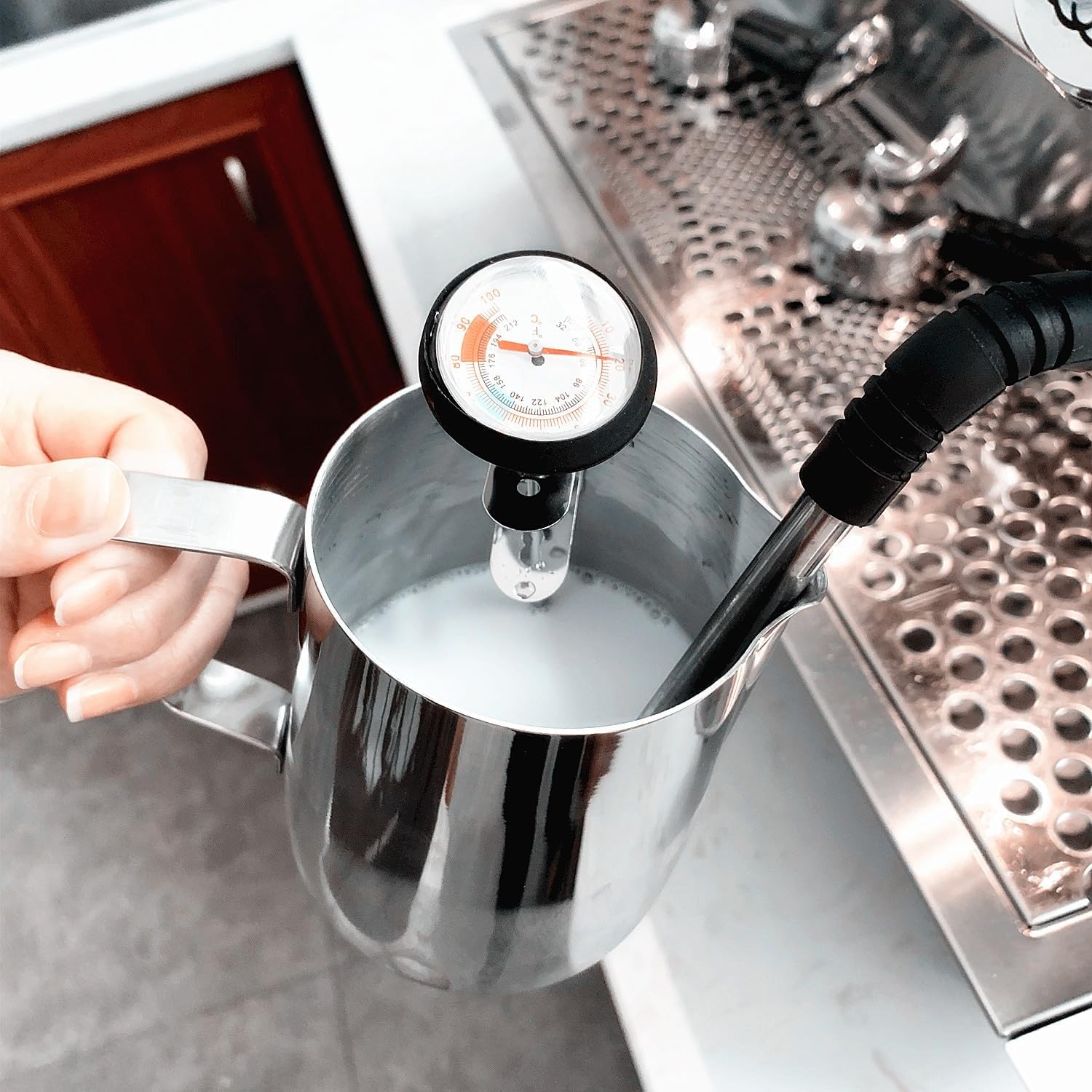 Milk Frothing Thermometer for Coffee Chocolate Cappuccino Frothy Milk Foam Stain
