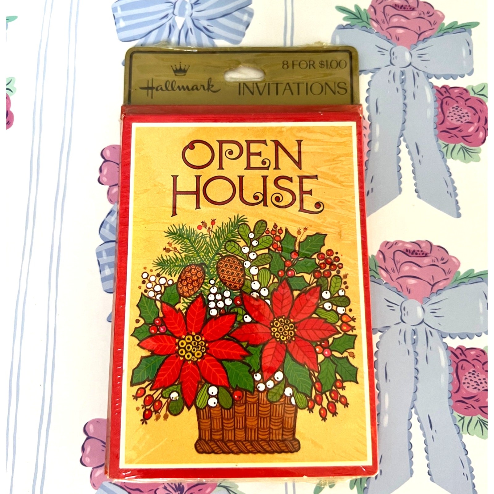 Vintage Hallmark Christmas Open House Invitations – New Old Stock, Sealed
