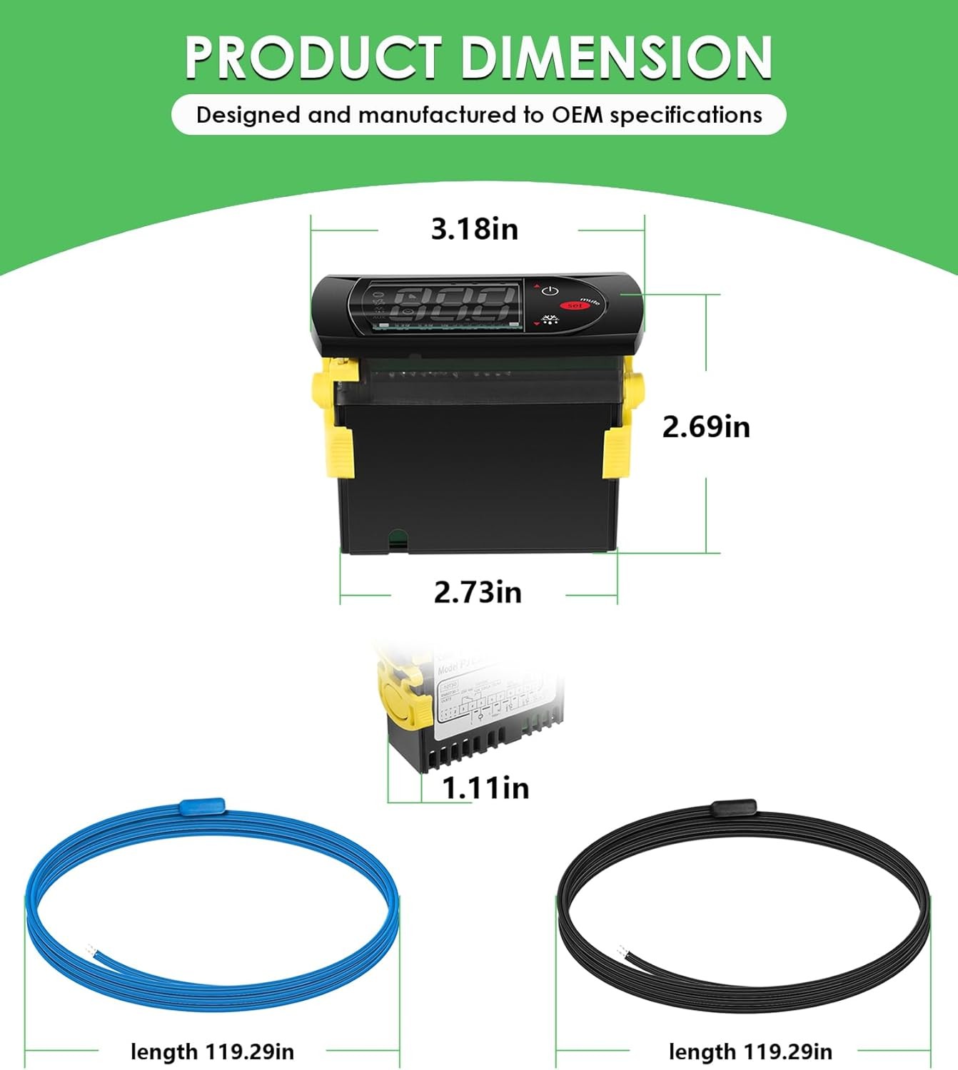 PZGXS0J111 Temperature Controller 115V Digital Thermostat 2NTC Sensor Probe