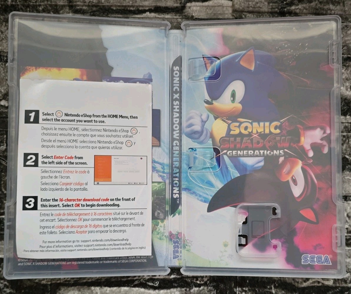 Sonic X Shadow Generations Nintendo Switch 2024 CASE ONLY - NO GAME