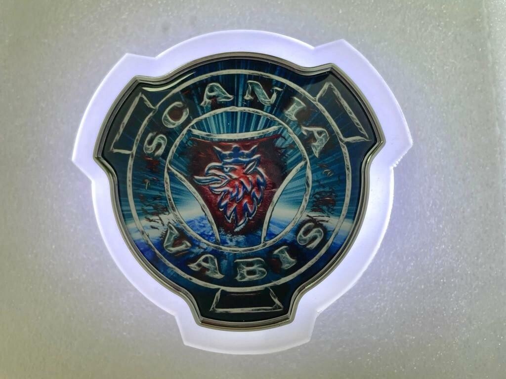 FOR SCANIA GRIFFIN FRONT GRILL EMBLEM BADGE WHITE LED HEADLIGHT LIGHTING LAMP