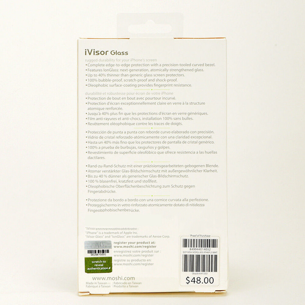 Moshi iVisor Glass iPhone 6 Plus iPhone 6s Plus HD Screen Protector - White