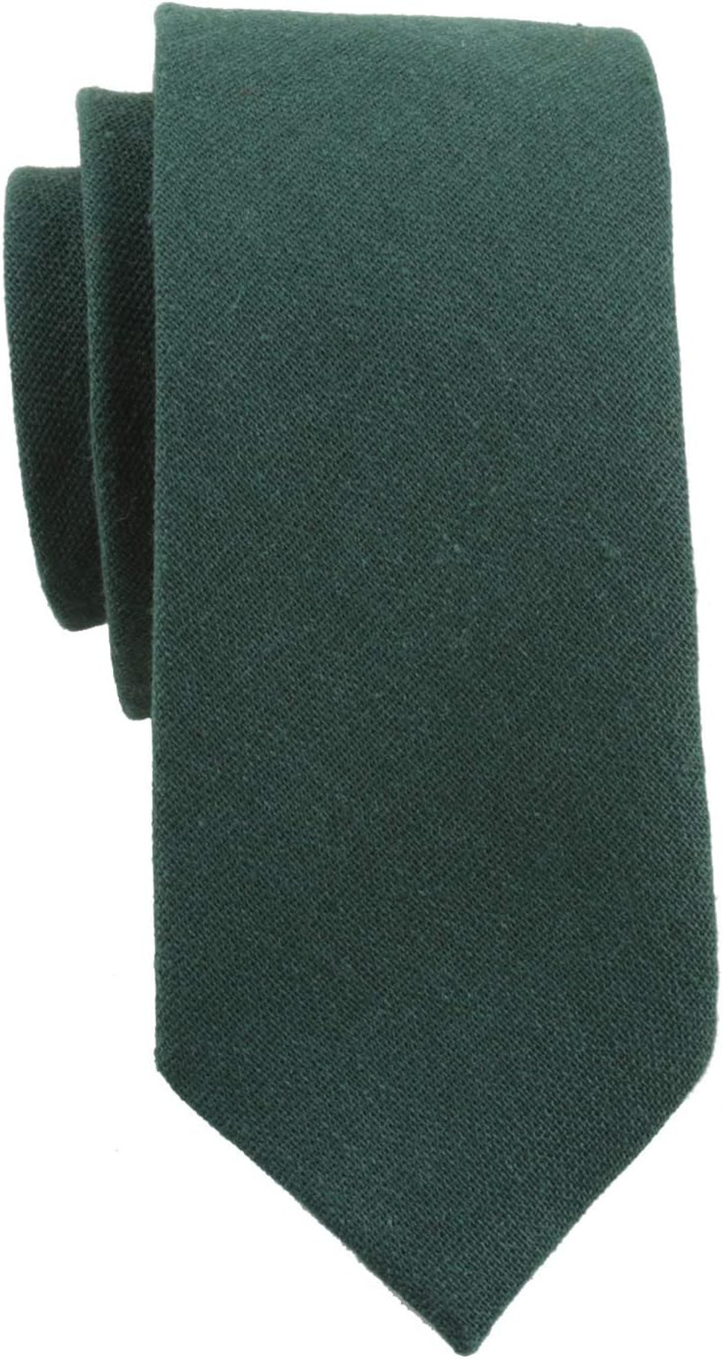 Men'S Cotton Skinny Necktie Solid Color Tie