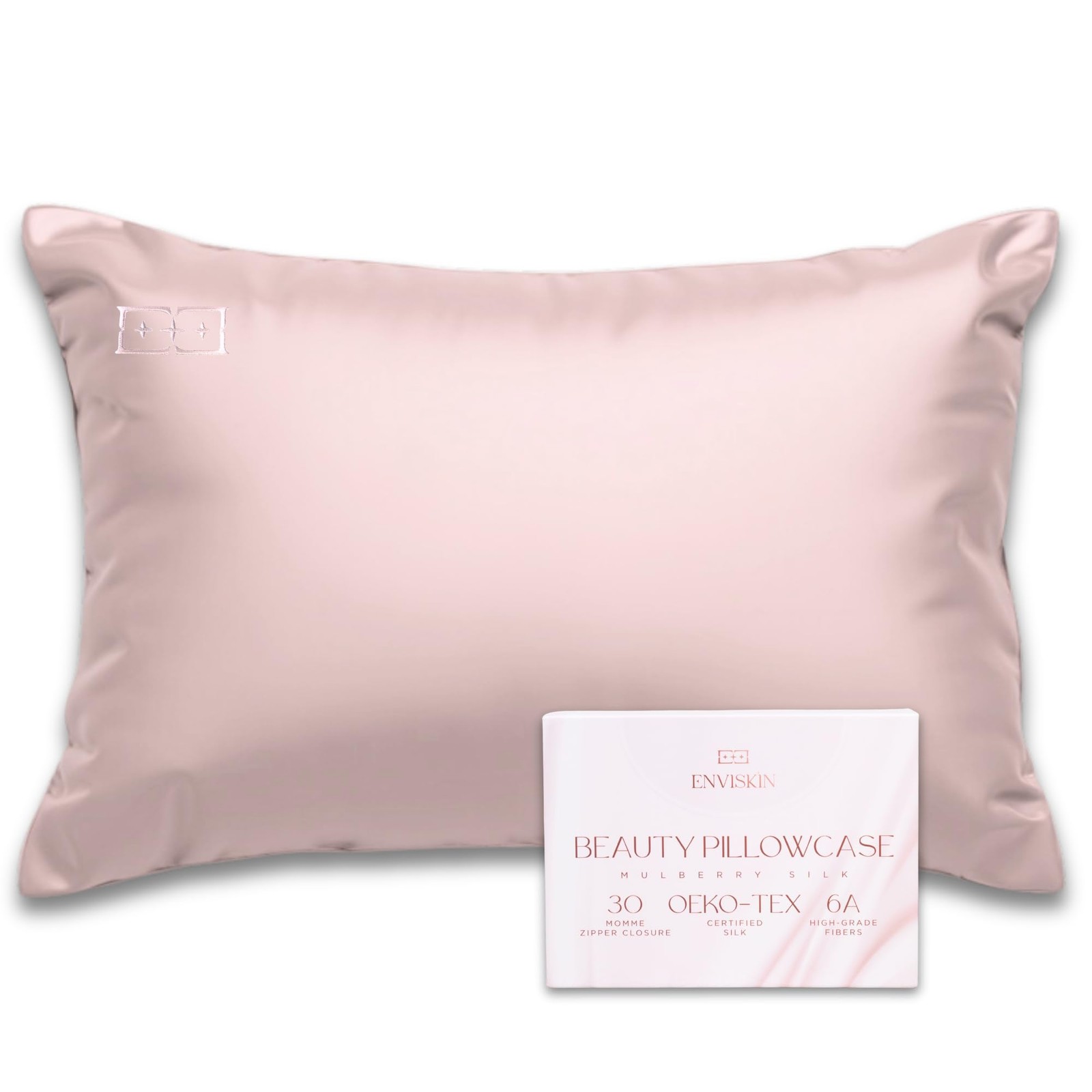 100% Mulberry Silk Pillowcase Infused with Silver Ions - Pure 30 Momme Grade ...