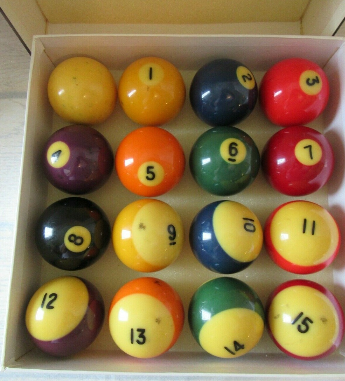 Vintage National Professional Billiard Ball Set Original Box