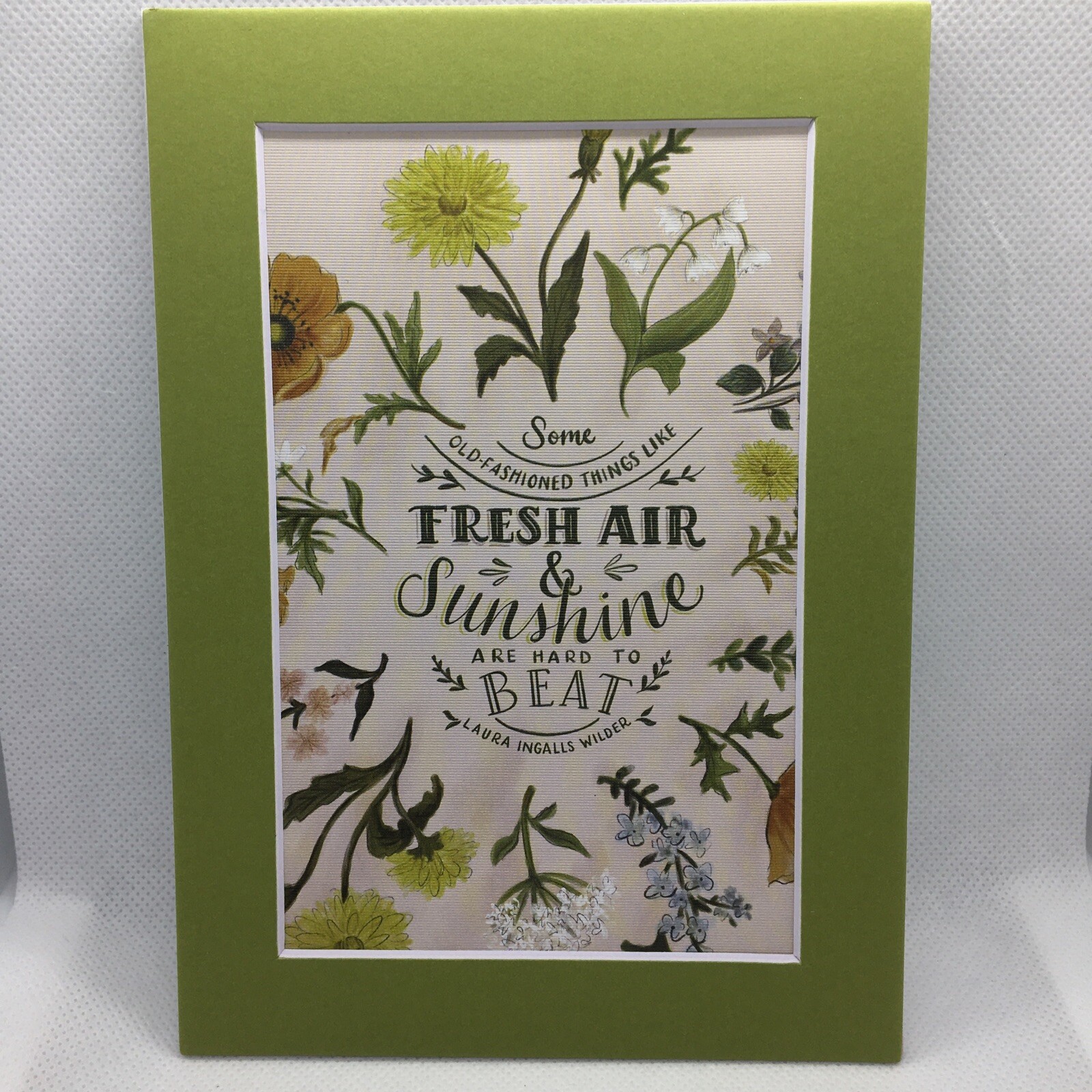 New Handmade 5x7 (Matted ) Floral Fresh Air & Sunshine Quote Free Ship 88
