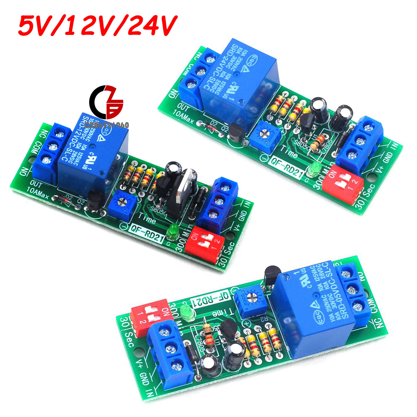 DC 5V/12V/24V Adjustable Time Delay Timing Timer Relay Switch Turn ON/OFF Module