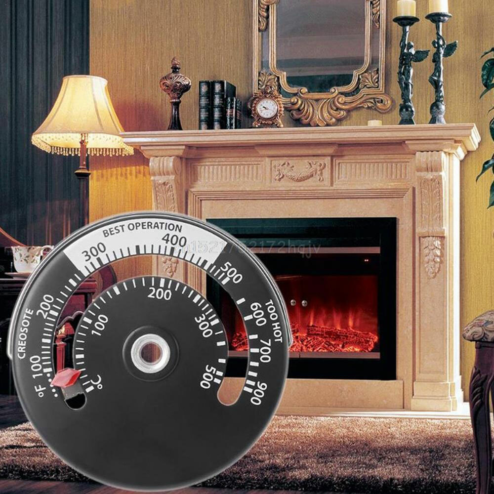 Quick Magnetic Wood Stove Pipe Fire Heat Temperature Gauge Thermometer Tester