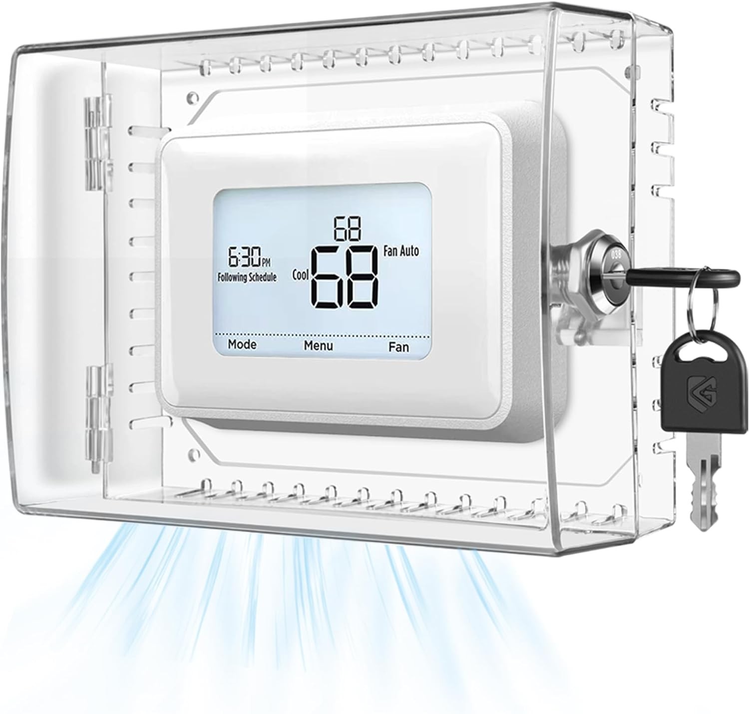 Large Thermostat Lock Box Cover with Key, Clear Lock...