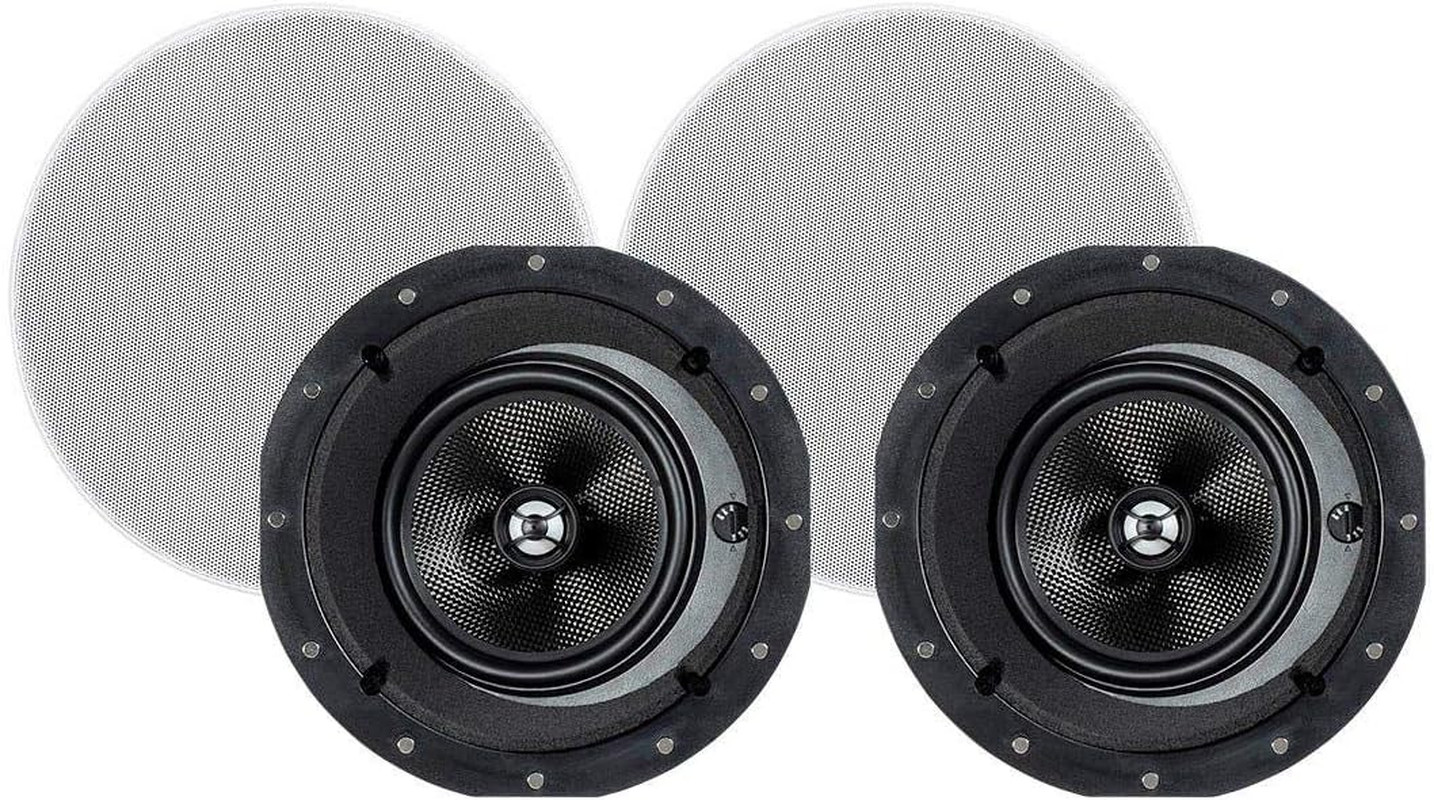 2-Way Carbon Fiber In-Ceiling Speakers - 6.5 Inch with 15 Degree Angled Drivers