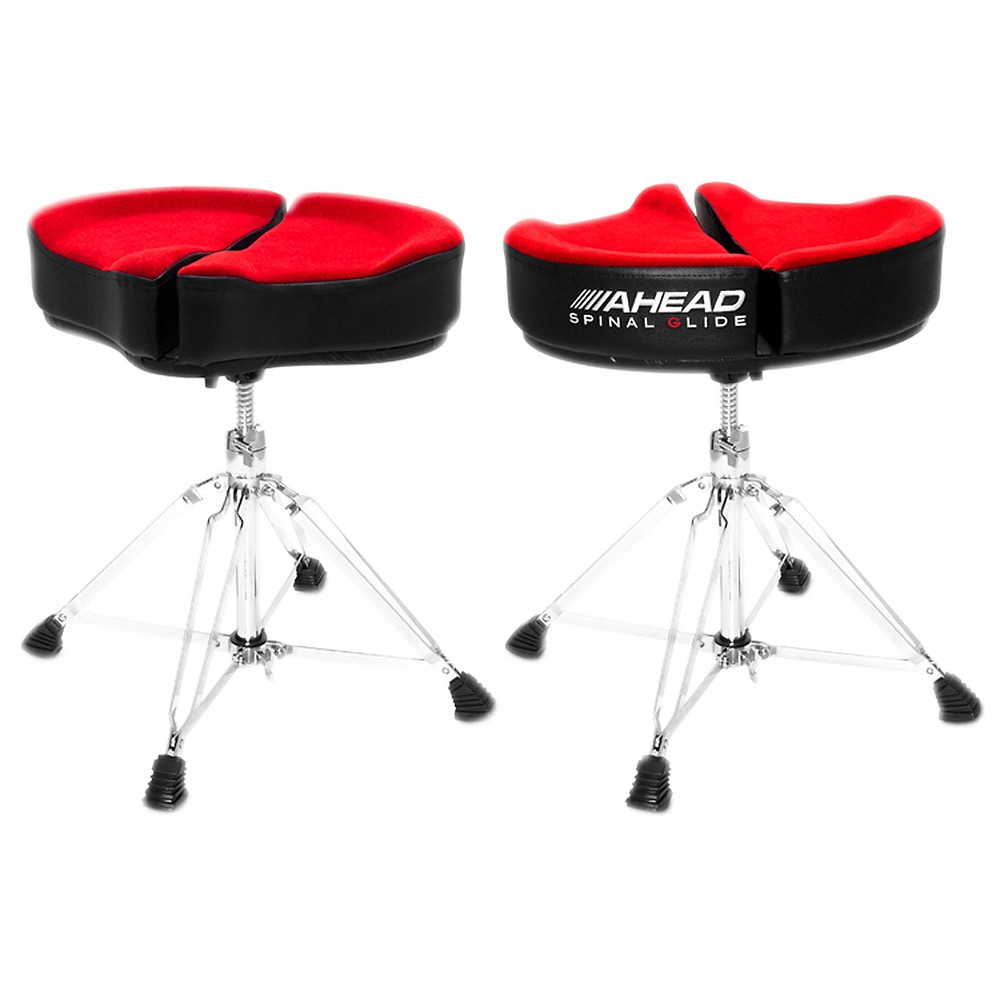 Ahead Spinal G Drum Throne Red Cloth TopBlack Sides 18 in.
