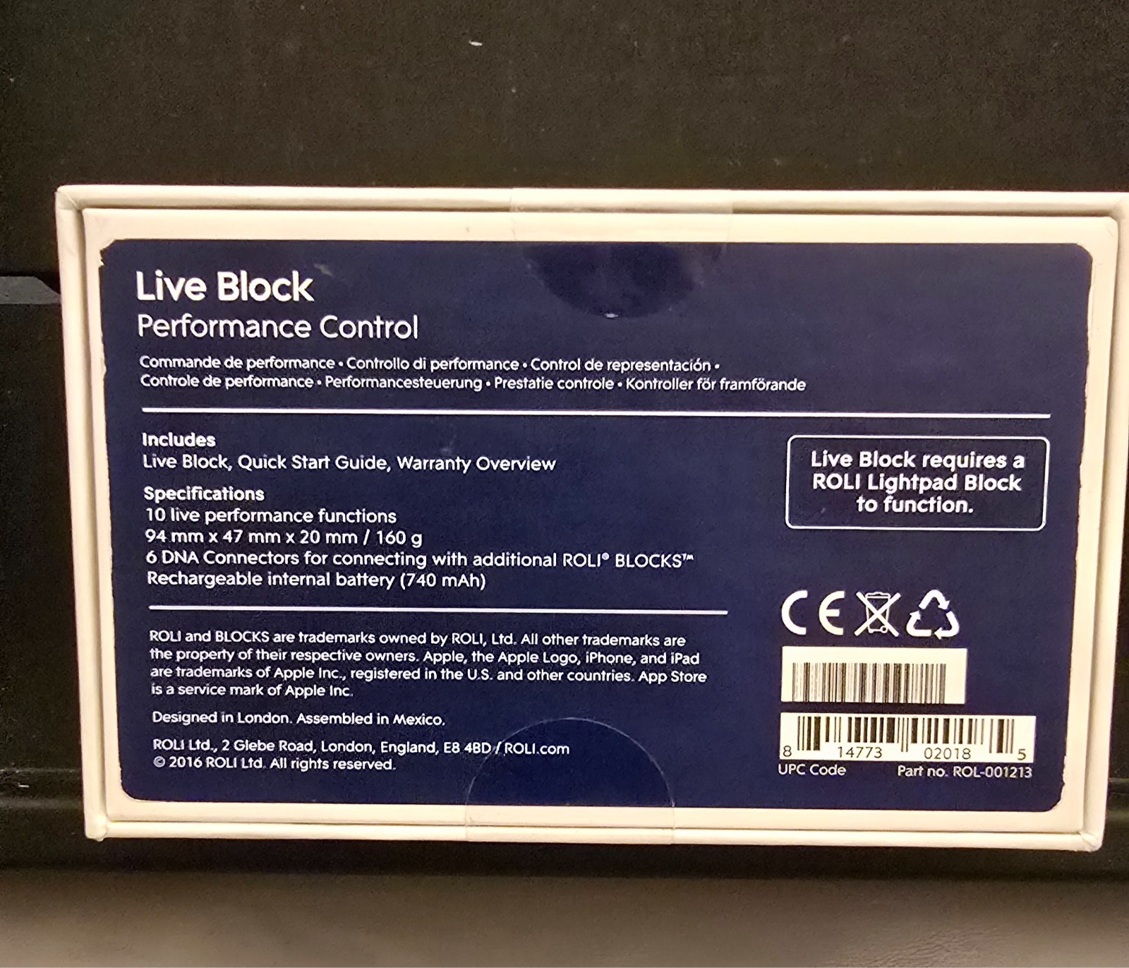 ROLI LIVE BLOCK PREFORMANCE CONTROL
