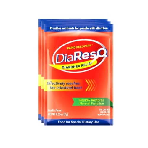 3 Pack Rapid Recovery DiaResQ Diarrhea Relief, .25oz Per Packet, 3 Packets Each