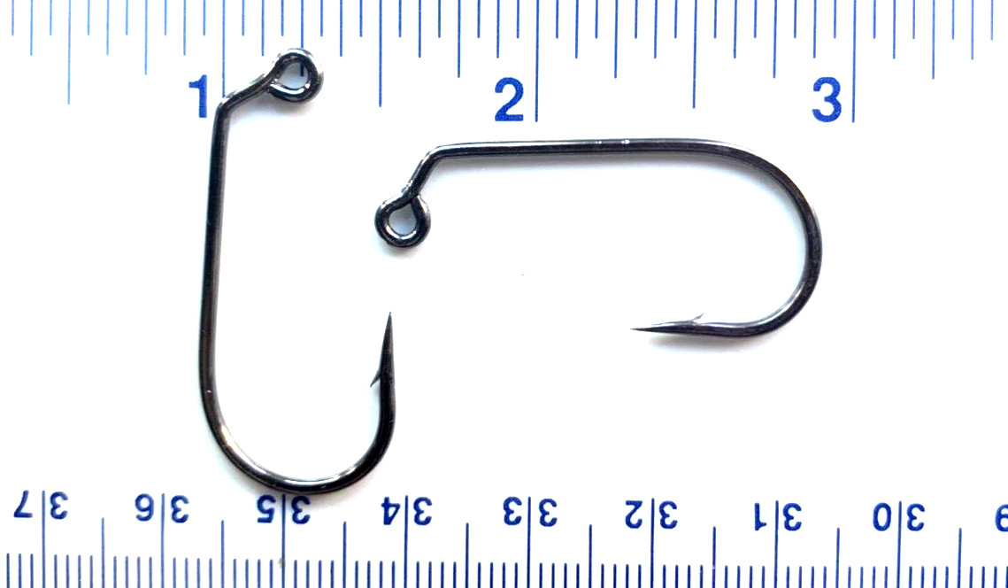100 GT 32786 1X Strength Black Nickel 60 Degree Round Bend Jig Hooks size 1/0