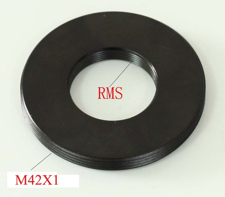 Adapter RMS Microscope Objective to Male M42x1 Adapter Flat without flange