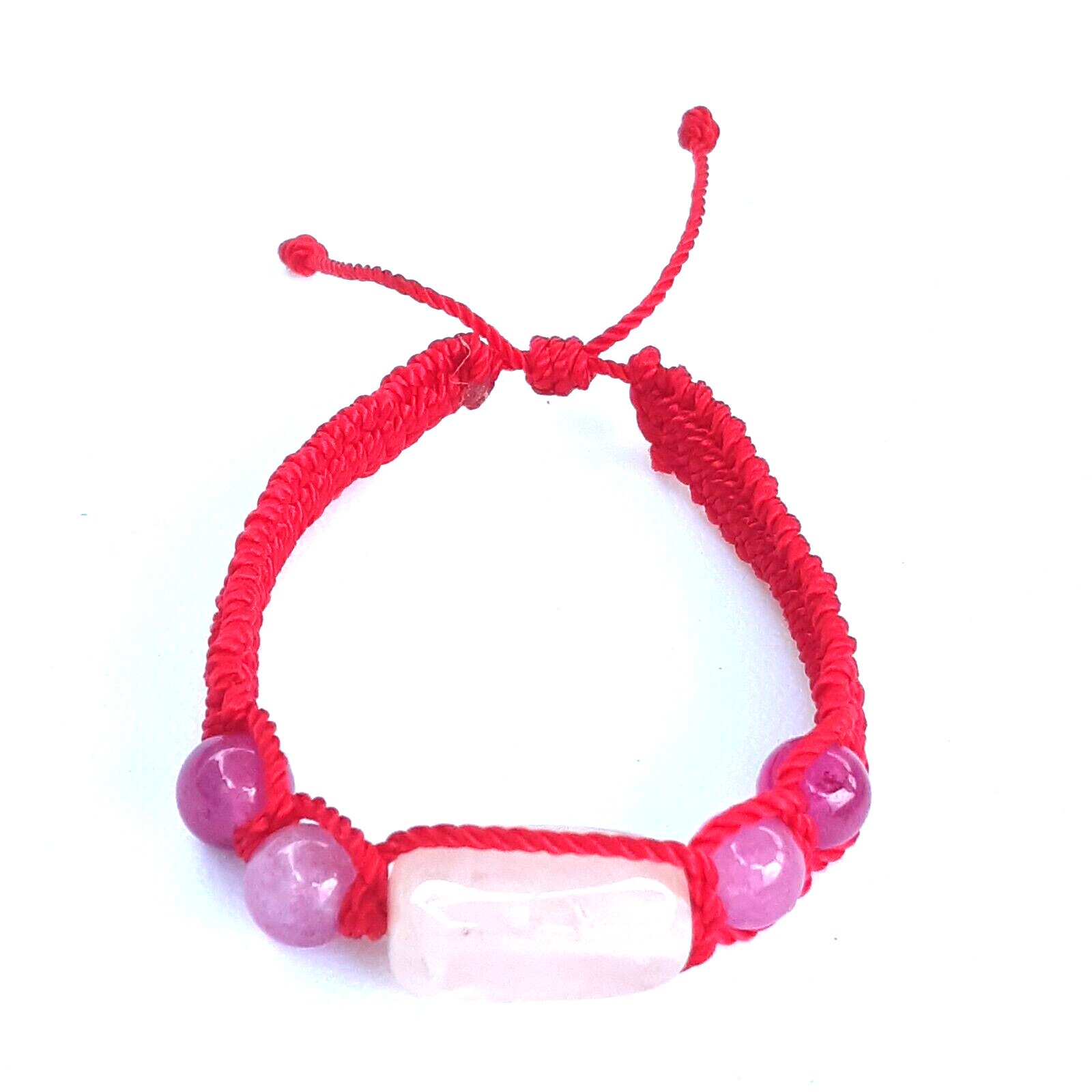 Protection Bracelets Rose Quartz and Amethyst in Red string