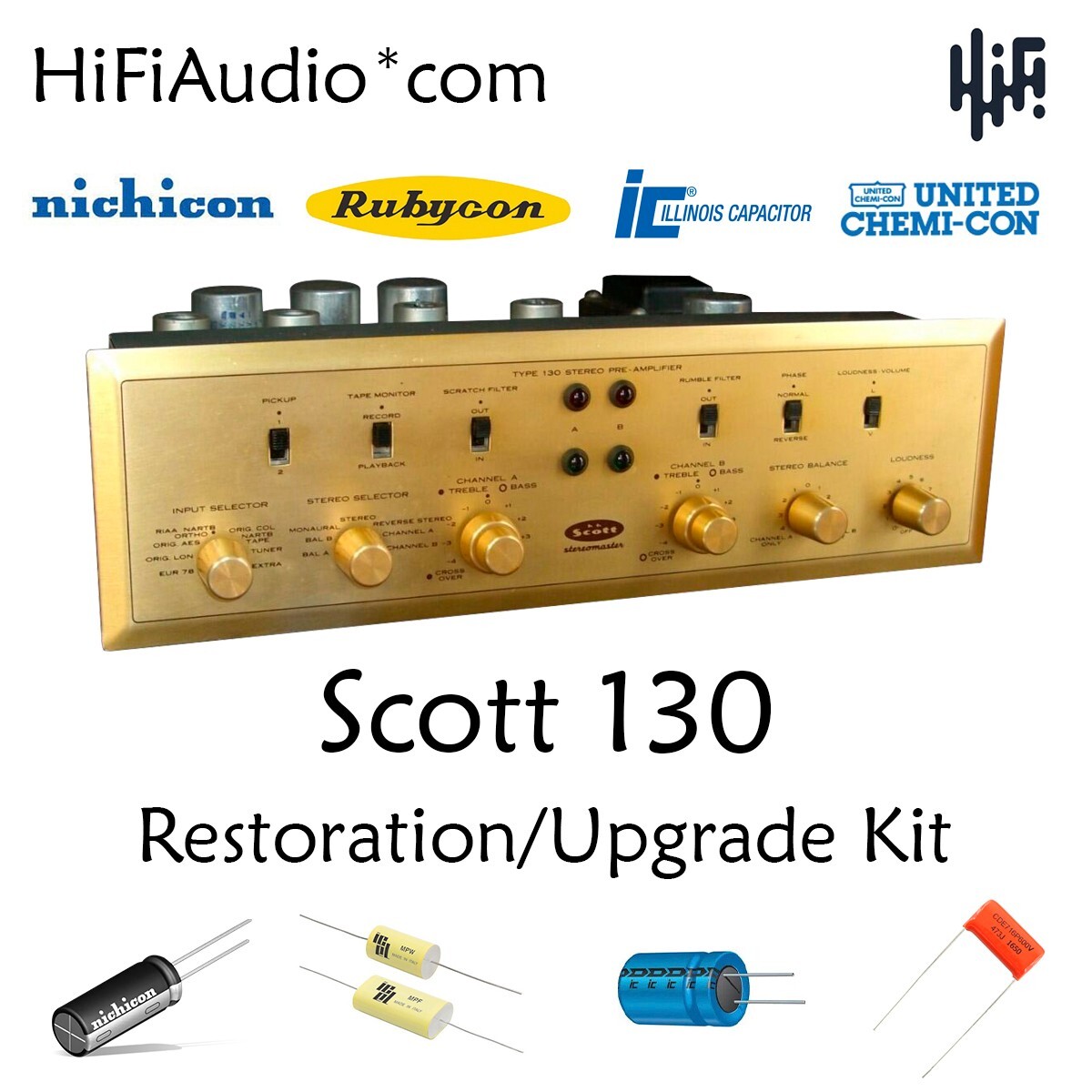 Scott 130 tube capacitor restoration repair upgrade rebuild kit